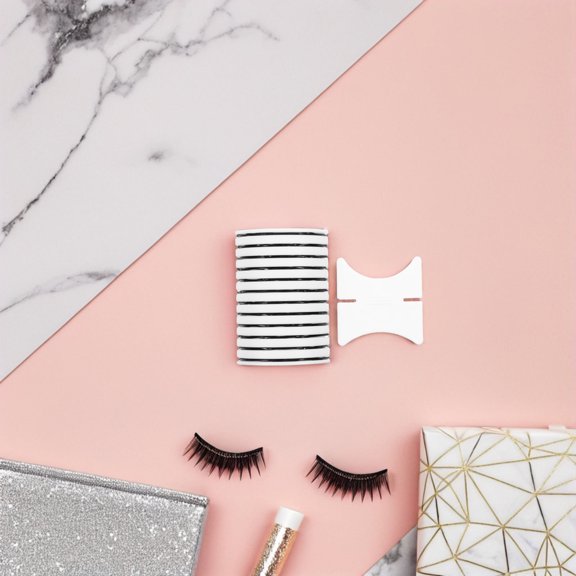 STOBOK Ultrathin Black Eyelash Stickers Reusable Self-Adhesive Tape for Home Makeup 12Pcs