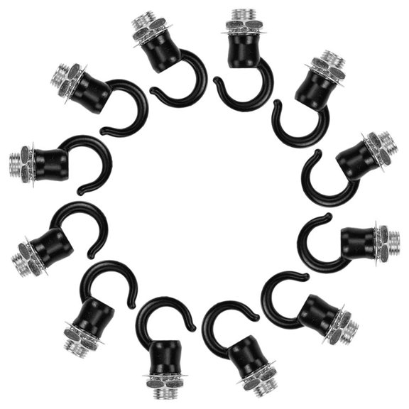 STOBOK 12Pcs Strong Load Bearing Iron Ceiling Hooks for Home Lanterns and Light Fixtures Black Color