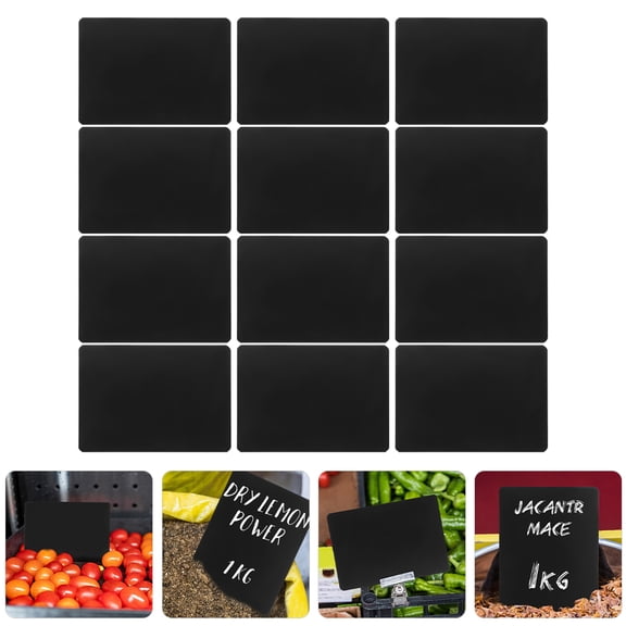 STOBOK 12pcs Price Display Board Black ABS Mini Chalkboard Supermarket Use