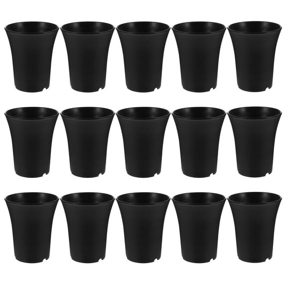 STOBOK 15Pcs Plastic High Tube Flower Pots Black for Living Room and Garden