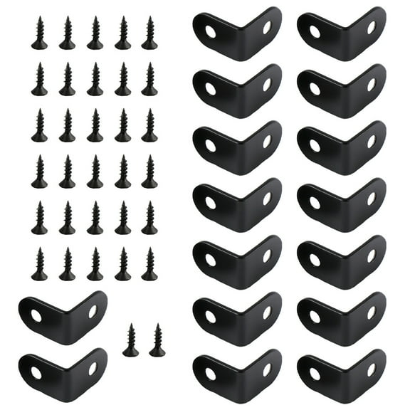 STOBOK 16Pcs Compact Stainless Steel Corner Brackets for Wall Desk and Partition