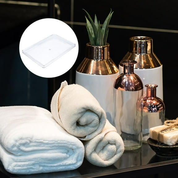 STOBOK 1Pc Transparent Acrylic Storage Tray Versatile Multipurpose Food and Bathroom Towel Plate