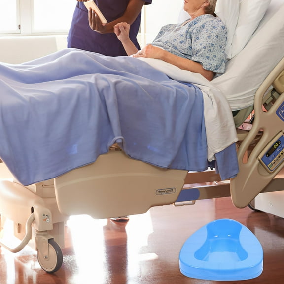STOBOK Blue Plastic Bedpan for Elderly Suitable for Hospital and Home Use