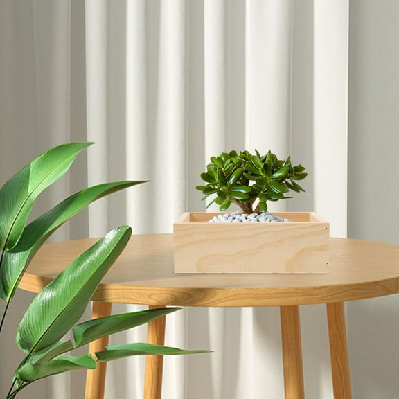 STOBOK Wood Flower Pots Bamboo Khaki 1Set