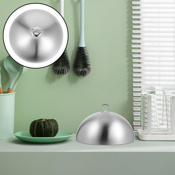 STOBOK 1Pc Round Stainless Steel Food Cover for Restaurant Kitchen Use