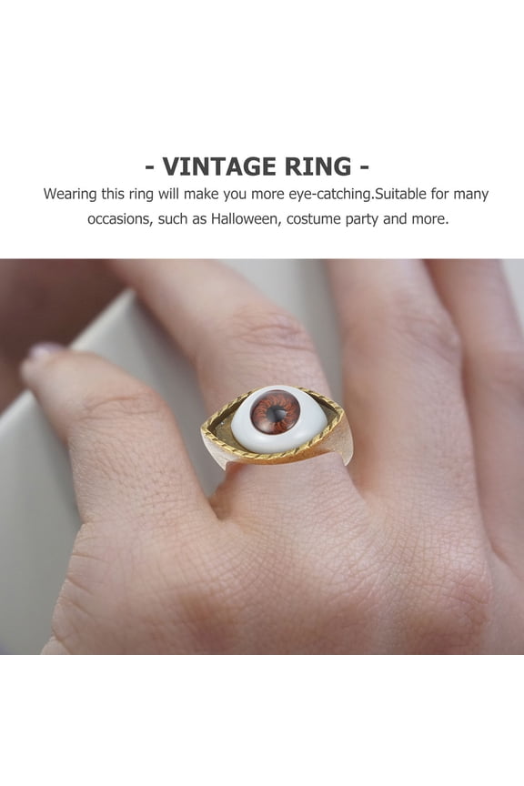 Mens Vintage Rings Alloy Brown 1Pcs