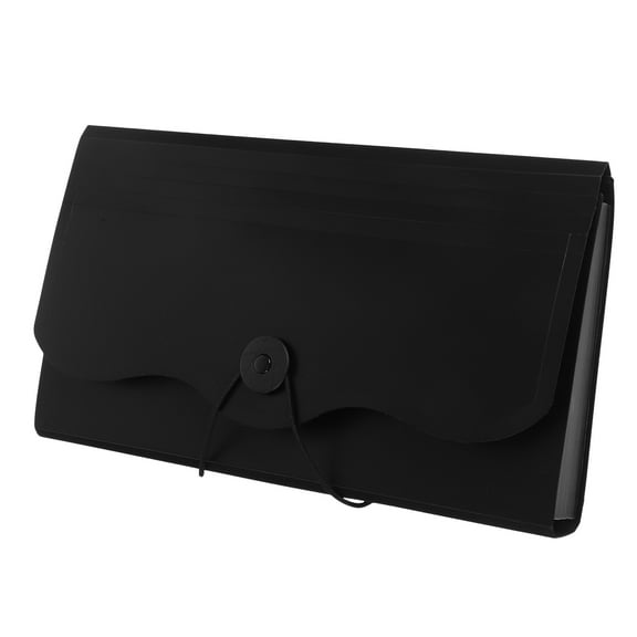 STOBOK Bills Organizer Accordion Folder Organizer PP Black for Business Users 1Pack
