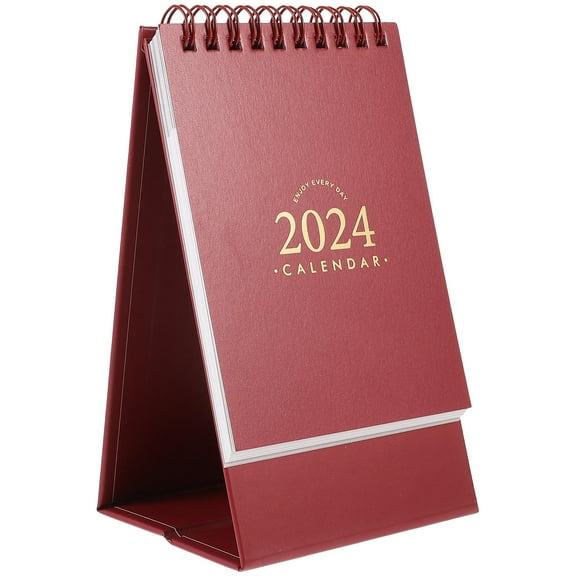 STOBOK Cute Desktop Flip Calendar Table Calendar Red Paper Decorate Desk 1Pcs