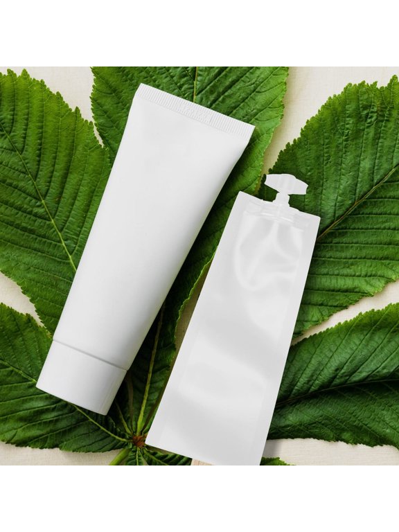 1Set White Cosmetics Bag Disposable Lotion Sample Storage Bag for Travel Use
