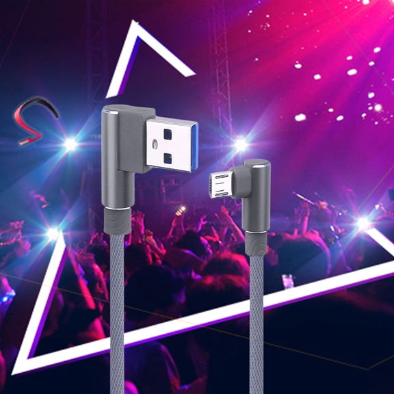 STOBOK Grey Charge Cable for Phone with 90 Degree Connectors and Thickened Copper Wire