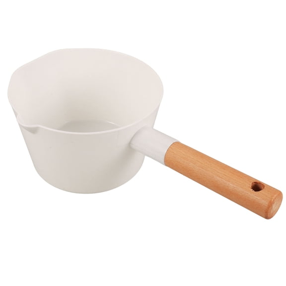 STOBOK Wood Water Ladle Long Handle Kitchen Bailer Sturdy Stackable White