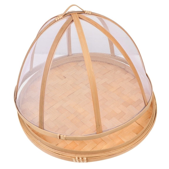 STOBOK 1Pcs Food Covers Bamboo Round Weaving Design Kitchen Supply For Families