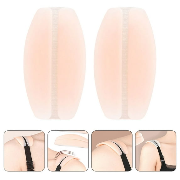 STOBOK Silicone Bra Strap Holders 2 Pairs Beige Color Shoulder Protection for Women
