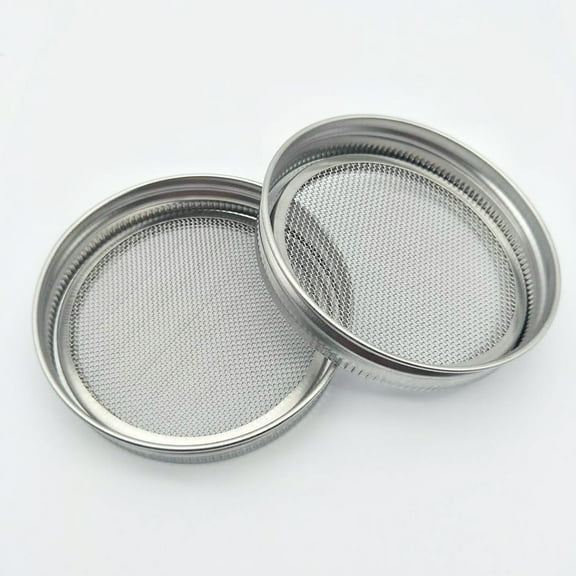 STOBOK 2Pcs Stainless Steel Strainer Lid for Sprouting Jars Ideal for Home Kitchen Use