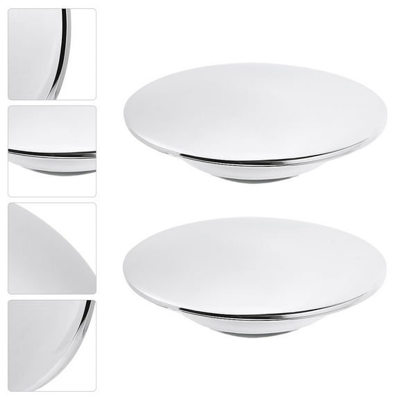STOBOK Silver Stainless Steel Pop-Up Drain Stopper Cover for Bathroom Sinks 2Pcs