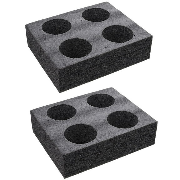 STOBOK 2Pcs Black Foam Cup Carrier Tray Drinks Holder Multiple Holes Design for Coffee Shop Storage