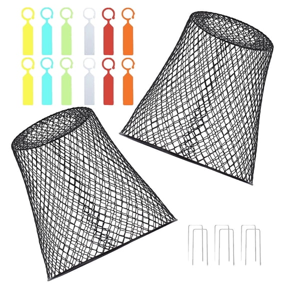 STOBOK 2 Sets Plant Wire Covers Black for Garden and Outdoor Use