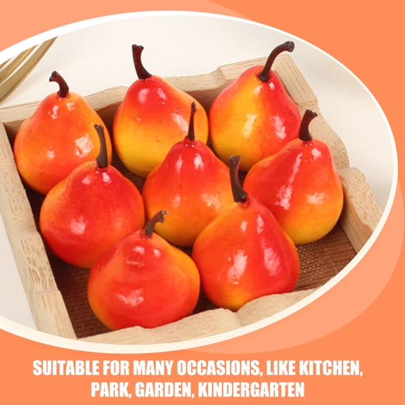 STOBOK 20Pcs Artificial Fake Pear Orange Color Multi Function Foam Pear for Table and Window Decor