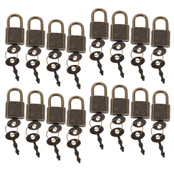 STOBOK 20Pcs Navy Zinc Alloy Vintage Decorative Padlocks with Key for Office Furniture Security Lock