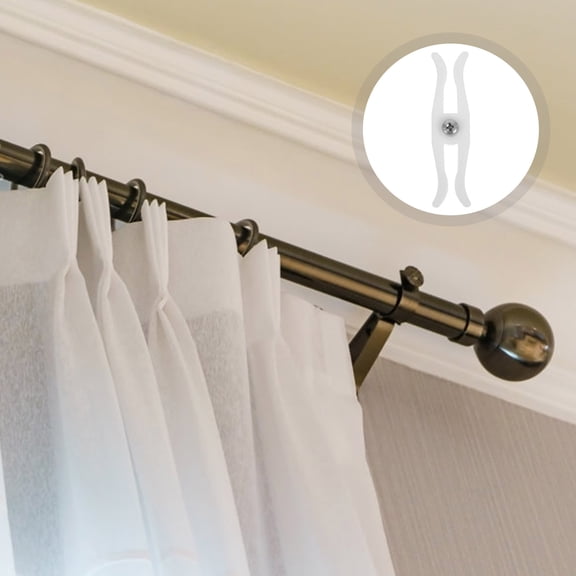 STOBOK 20 Pieces White Double Curtain Track Stoppers, Plastic End Stops for Ceiling Curtain Rail, Drapery Hardware Set
