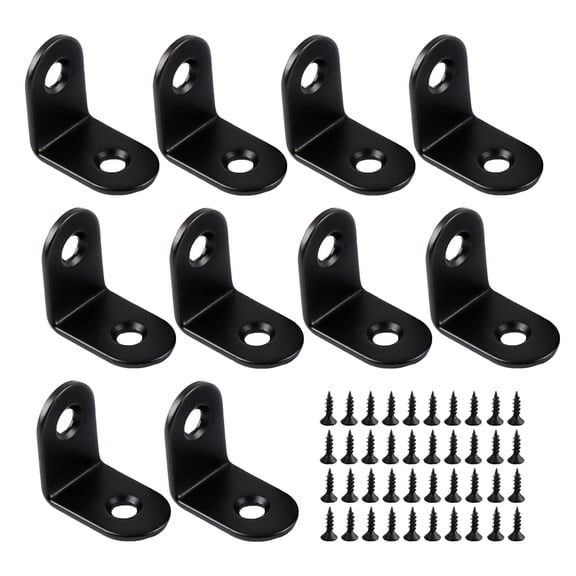 STOBOK 20Pcs Small Metal Shelf Brackets Black Thick Stainless Steel Corner Braces