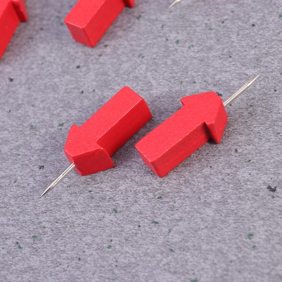 STOBOK wooden push pins Red Arrow, Metal Tip Map Markers 25 Count