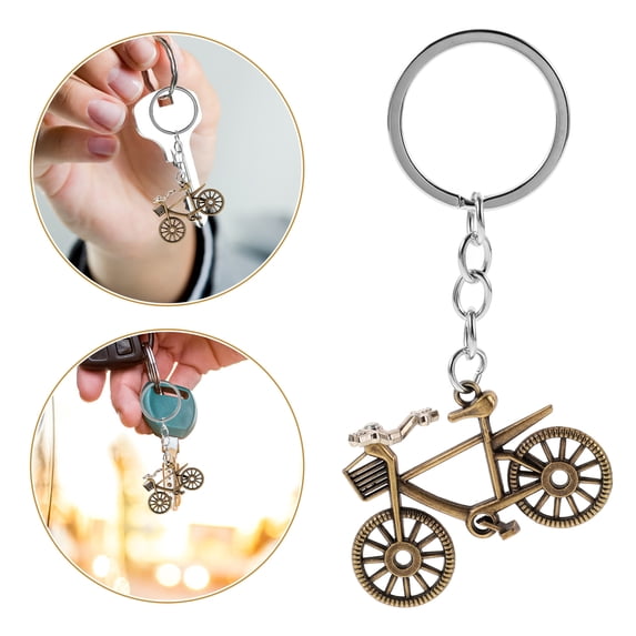 STOBOK 2Pcs Multi Color Vintage Bicycle Keychain Decorative Pendant for Bags Backpacks and Keyrings