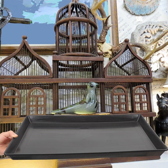 STOBOK 2Pcs Multifunctional Black Pet Cage Tray Replacement for Dog Parrot Bunny Enclosures