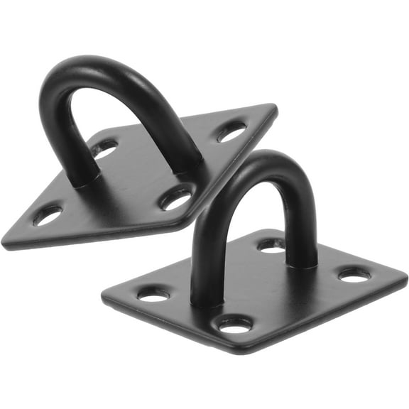 STOBOK 2Pcs Black Stainless Steel Ceiling Anchor Hooks Heavy Duty Pad Eye Plate for Home Use