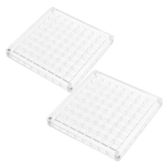 STOBOK 2Pcs Clear Acrylic Shell Storage Box Multi Grid Seashell Holder for Home Collection