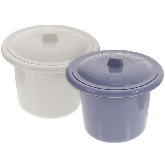 STOBOK 2Pcs Commode Bucket With Lid Plastic Light Green For Home Parents