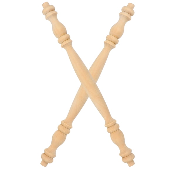 STOBOK Wood Balusters for Indoor Stairs Cabinet Use Light Brown 2Pcs