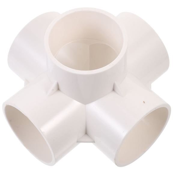 STOBOK 2-Pack White PVC 5-Way Pipe Connector Fittings for and Practical Plumbing Connections