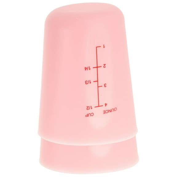 STOBOK Stylish Pink Silicone Measuring Cups Easy to Read Scales 2Pcs