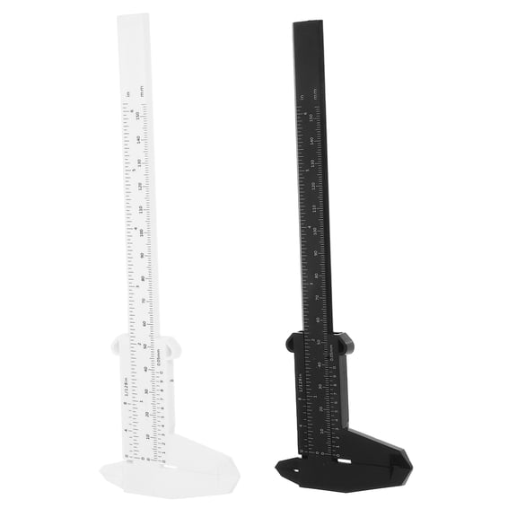 STOBOK 2Pcs High Precision Plastic Calipers Measuring Ruler Lightweight Portable Measuring Tool