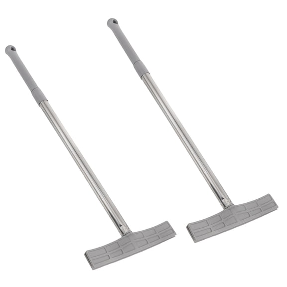 STOBOK 2-Pack Portable Metal Sign Stands with Adjustable Telescopic Poles for Indoor and Outdoor Use, Grey
