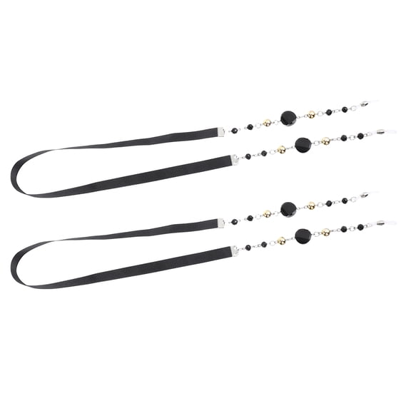 STOBOK 2Pcs Comfortable Ribbon Eyeglasses Strap Black Vintage Style Glasses Holder