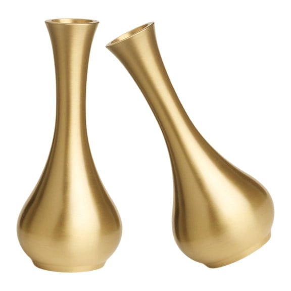STOBOK 2Pcs Small Plated Gold Brass Vase Tiny Flower Arrangement Vase for Home Office Decor