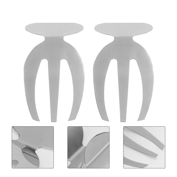 STOBOK 2Pcs Silver Stainless Steel Salad Serving Claws with Widened Handle for Firm Grip
