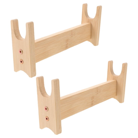 STOBOK 2Pcs Wood Rolling Pin Holder for Kitchen Storage Beige Stable Support Organizer