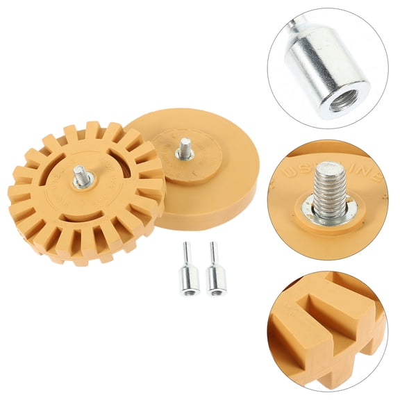 STOBOK 2Pcs Light Brown Eraser Wheel Glue Remover Tool for Car Detailing