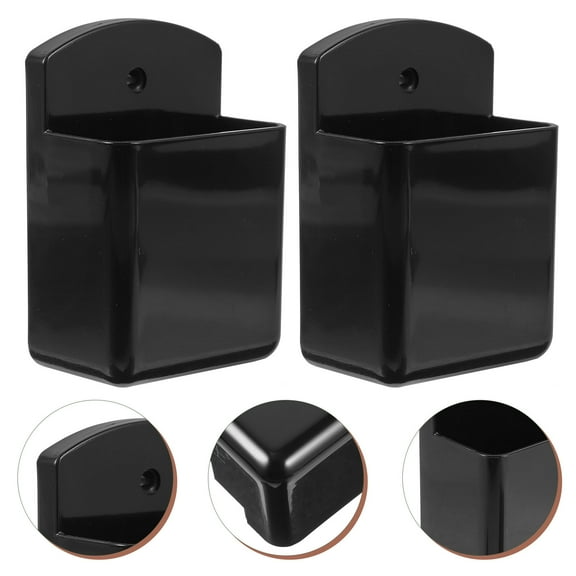 STOBOK 2Pcs Wall Mounted Remote Control Holder Black Punch Free Storage Organizer