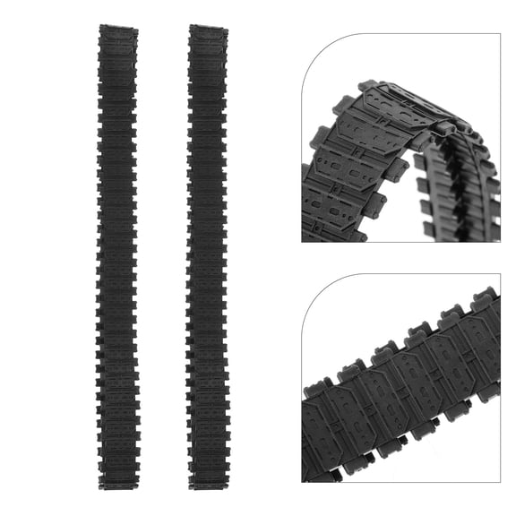 STOBOK Black Rubber Tank Tracks Replacement Set, 2 Pieces, Easy to Install for Model Decoration and Hobby Use