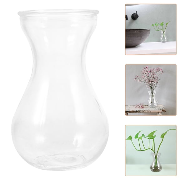 STOBOK Unique Glass Vase Transparent Simple Style for Decorative Use