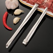 STOBOK Stainless Steel Bbq Tongs Plated Silver Heat-Resistant Kitchen Gadget for Home Use 2Pcs