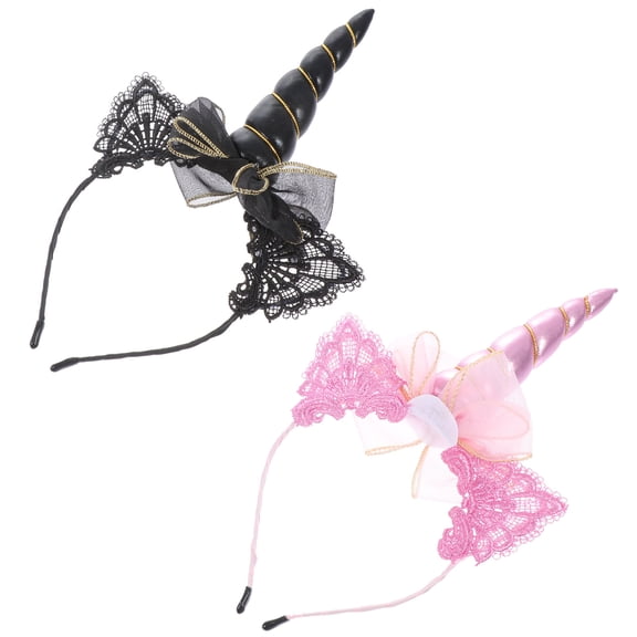STOBOK 2Pcs Assorted Color Unicorn Hairbands Creative Headdress for Party Performance and Photography