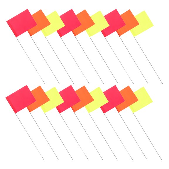 STOBOK 30pcs Marker Flags Pvc and Steel Wire, High Visibility Lawn Yard
