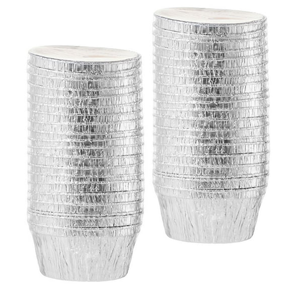 STOBOK 30pcs Egg Tart Baking Cups Silver Muffin Liner Cups for DIY Activities