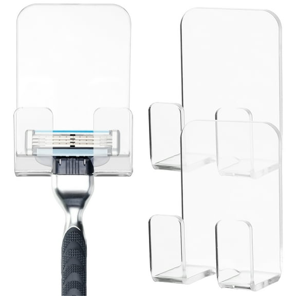 STOBOK Shower Wall Adhesive Hooks Storage Rack Acrylic 3Pcs