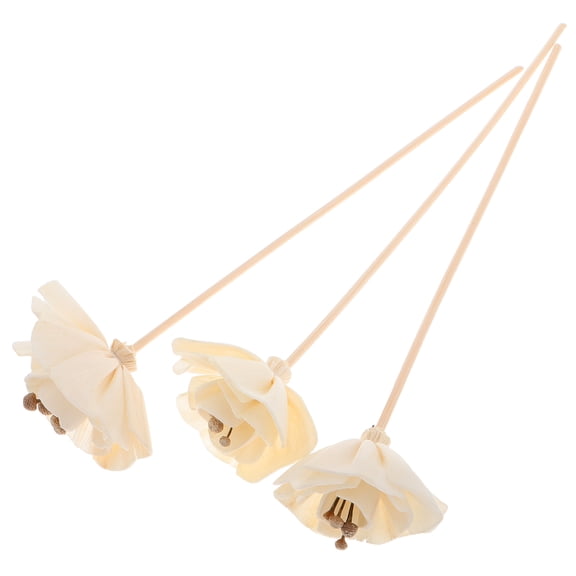 STOBOK 3Pcs Natural Dried Floral Reed Diffuser Sticks for Home Scent Aromatherapy Beige